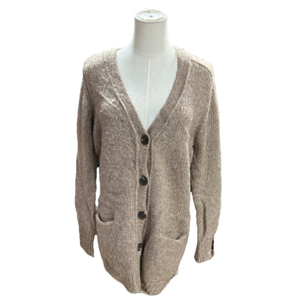 Marc O Polo womens Cardigan Sweater small Alpaca Wool Blend Button Up Brown‎
